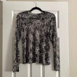 Mesh Snakeskin Top